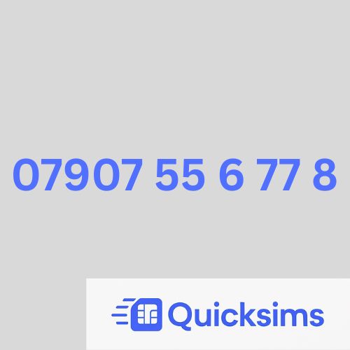Tesco sim card with VIP Memorable Mobile Number 07907 55 6 77 8 with zero credit which once topped up can be ported to other providers