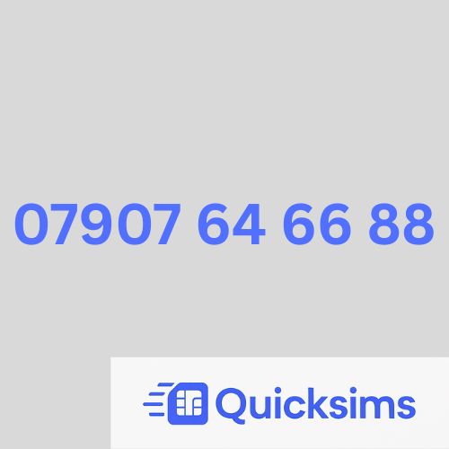 Tesco sim card with VIP Memorable Mobile Number 07907 64 66 88 with zero credit which once topped up can be ported to other providers