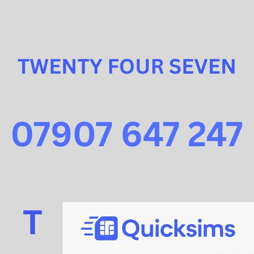 Tesco sim card with VIP Memorable Mobile Number 07907 647 247 with zero credit which once topped up can be ported to other providers