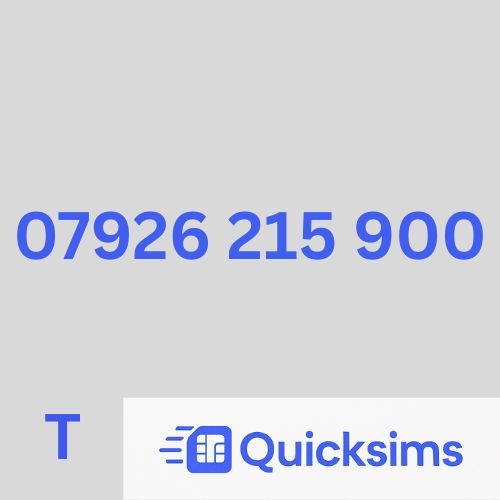Tesco sim card with VIP Memorable Mobile Number 07926 215 900 with zero credit which once topped up can be ported to other providers