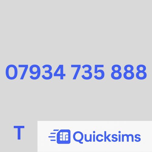 07934 735 888 Easy Memorable Gold VIP Number Sim Card UK Pay As You Go Tesco Mobile ZERO CREDIT Quicksims