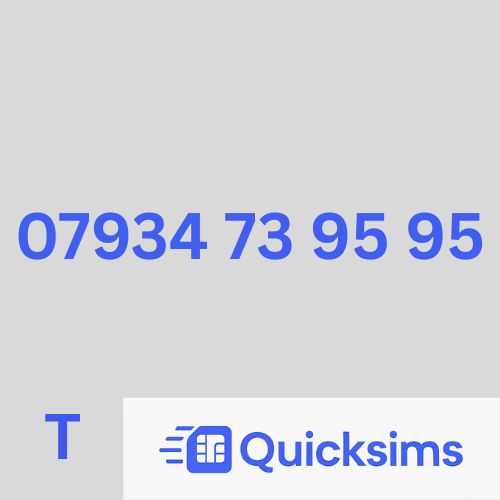 Tesco sim card with VIP Memorable Mobile Number 07934 73 95 95 with zero credit which once topped up can be ported to other providers