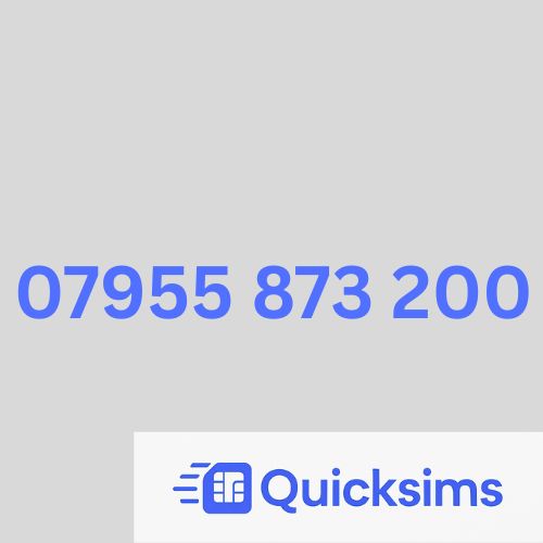 O2 sim card with VIP Memorable Mobile Number  07955 873 200 with zero credit which once topped up can be ported to other providers