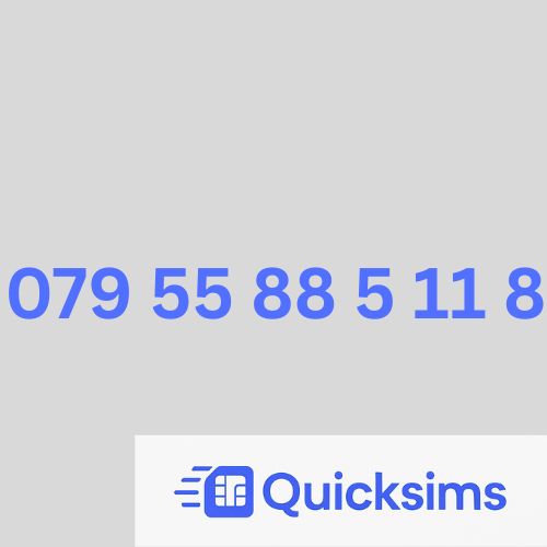 O2 sim card with VIP Memorable Mobile Number  079 55 88 5 11 8  with zero credit which once topped up can be ported to other providers