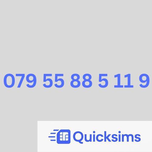 O2 sim card with VIP Memorable Mobile Number  079 55 88 5 11 9  with zero credit which once topped up can be ported to other providers