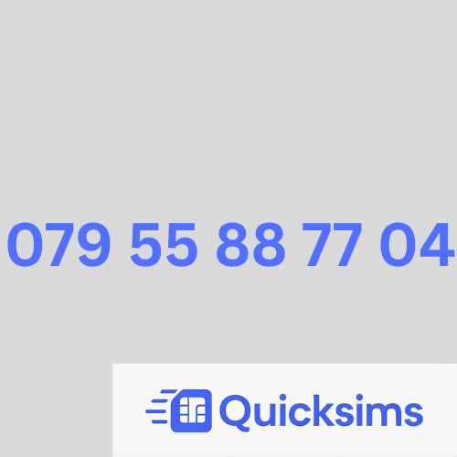 O2 sim card with VIP Memorable Mobile Number  079 55 88 77 04  with zero credit which once topped up can be ported to other providers