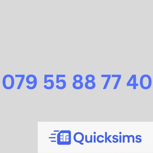 O2 sim card with VIP Memorable Mobile Number  079 55 88 77 40  with zero credit which once topped up can be ported to other providers