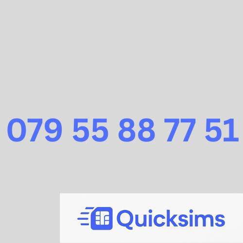 O2 sim card with VIP Memorable Mobile Number  079 55 88 77 51 with zero credit which once topped up can be ported to other providers