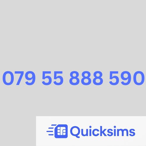 O2 sim card with VIP Memorable Mobile Number  079 55 888 590 with zero credit which once topped up can be ported to other providers